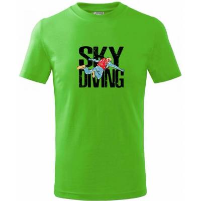 Skydiving nápis tričko detské Apple Green