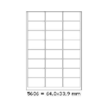 CDRmarket Самозалепващи етикети 64 x 33, 9 mm, 24 етикети A4, 100 листа (R0ECO.5606A)