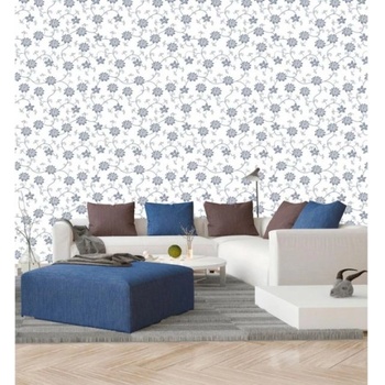 DIMEX ART s. r. o Луксозна флизелинова тапета сив и бял флорален мотив