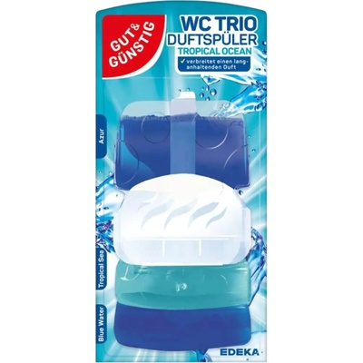 GUT & GUNSTIG, тоалетен ароматизатор WC Trio Duftspuler Tropical Ocean, 3 броя