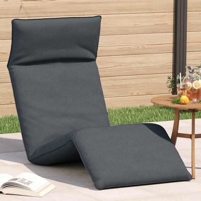 vidaXL Сгъваем шезлонг, антрацит, 175x54x8, 5 см, оксфордски плат (4019746)