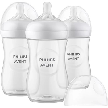 Philips Комплект 3 броя шишета за хранене Philips Natural Response, 260 ml - с биберон със сила на потока 3, 1м+ (00A.0607.001)