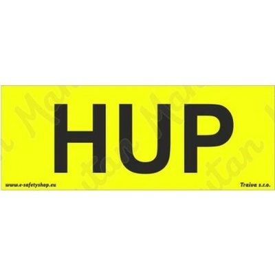 HUP hlavní uzávěr plynu, samolepka 210 x 80 x 0,1 mm