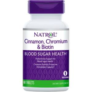 Natrol Cinnamon / Chromium / Biotin [60 Таблетки]