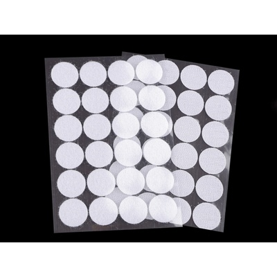 Suchý zip samolepicí kolečka Ø25 mm Varianta: 1 bílá, Balení: 1 karta 51242/126329/238997