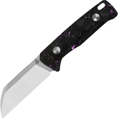 QSP Knife Baby Penguin 14C28N, 2 tone stonewash-satin, Purple shredded CF QS130BP-E1