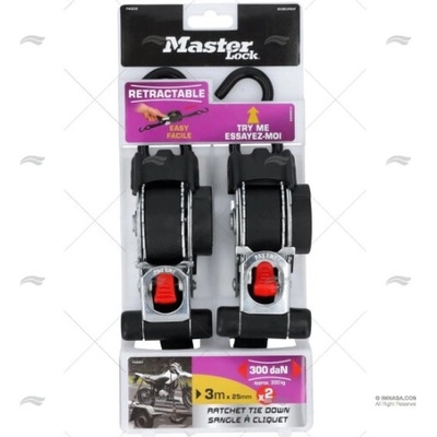 Imnasa Upínací popruhy s ráčnou Master Lock, 3 m × 25 mm, 2 ks – 44250425 44250425