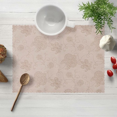Biante Teflonové prostírání TF-129 Hnědé květované ornamenty na šedobéžovém 35x45 cm