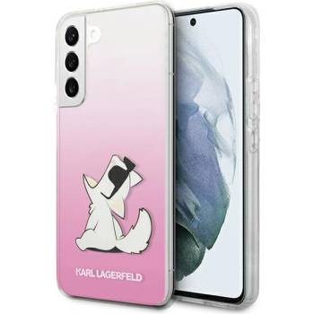 Pouzdro Karl Lagerfeld hard silikonové Samsung Galaxy S22 PLUS 5G Choupette Eat růžové