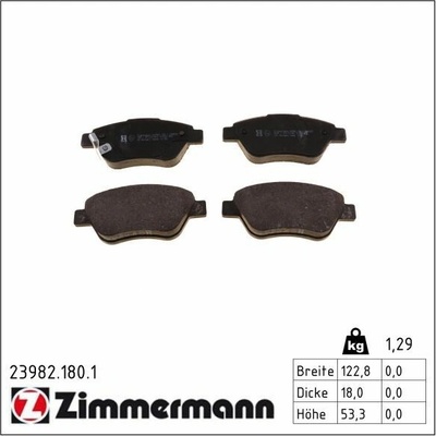 Sada brzdových platničiek kotúčovej brzdy ZIMMERMANN 23982.180.1