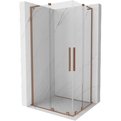 Mexen Velar L Duo плъзгаща се душ кабина 100 x 90 cm, прозрачна, четкана мед - 871-100-090-02-03-65 (871-100-090-02-03-65)