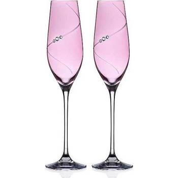 Diamante Silhouette Pink poháre na sekt 2 x 210 ml