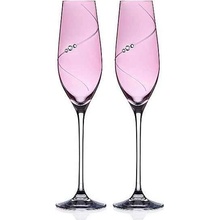 Diamante Silhouette Pink poháre na sekt 2 x 210 ml