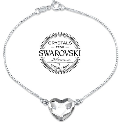 SILVEGO stříbrný se Swarovski Crystals srdce Aurora Boreale VSW058b
