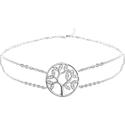 Minet Stříbrný Minet STROM ŽIVOTA s bílými zirkony JMAS5025SB18