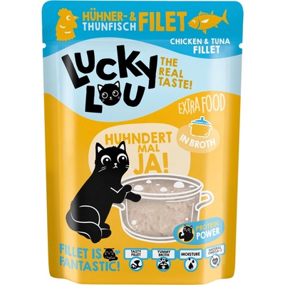 Lucky Lou Extrafood Kurací a Tuniakový filet vo vývare 70 g