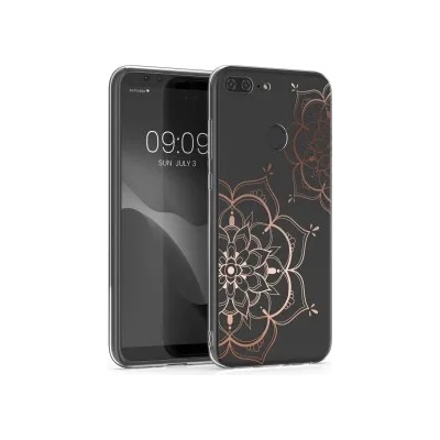 kwmobile Прозрачен калъф с дизайн двойка цветя за Honor 9 Lite - розов