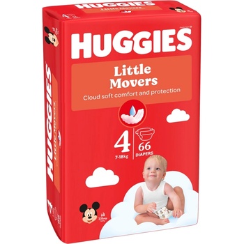 Huggies Бебешки пелени Huggies Little Movers - Размер 4, 7-18 kg, 66 броя (5029053548777)