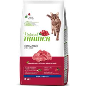  Natural Trainer Cat Adult Beef натурални котешки гранули - 1.5кг
