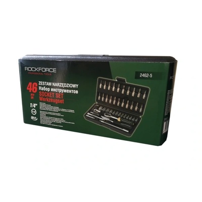 ROCK FORCE Гедоре RockForce, 1/4 шестостенен и к-т 46 части