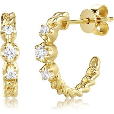 Aurino zlaté náušnice se zirkony E25949FCZZ4Y-1