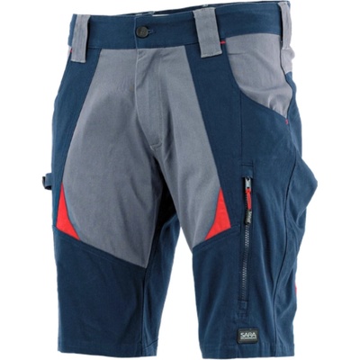 Sara Workwear COTTONFLEX Strečové kraťasy tmavě modré / šedé