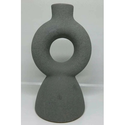 Porcelánový svietnik 17 cm sivý