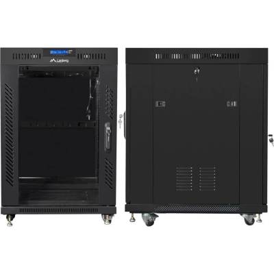 Lanberg Комуникационен шкаф Lanberg 19 15U (600x600), Свободно стоящ, LCD панел, Черен | FF01-6615-12B (FF01-6615-12B)