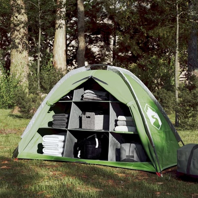 vidaXL Палатка за съхранение 9 отделения зелен 125x50x68 см 185T тафта (94374)
