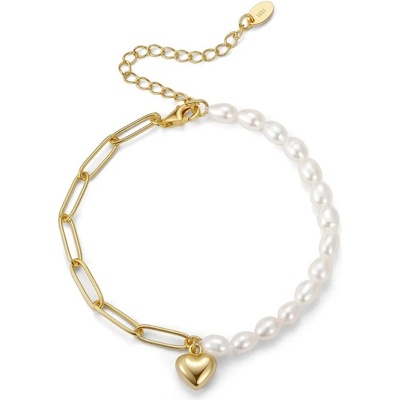 Majya stříbrný náramek s perlami CAMILLE pozlacený 11723