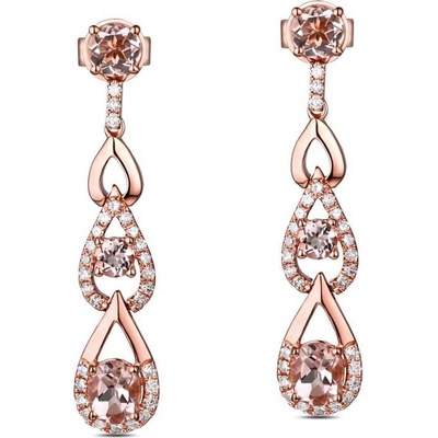 Eppi Visiace náušnice s morganitmi a diamantmi Marabel E33474
