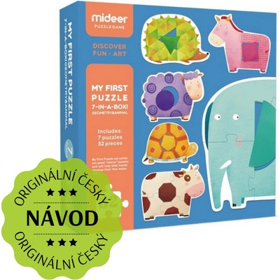 MiDeer Geometrické tvary a zvířata-32 dílků