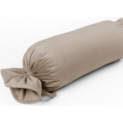 Biante Zamatový vankúš valec bonbon Velvet Prémium SVP-042 Béžovohnedý 15x80