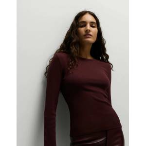 Marks & Spencer Ребрест топ с висок дял памук Marks & Spencer червен Marks & Spencer | Cherven | ЖЕНИ | 8