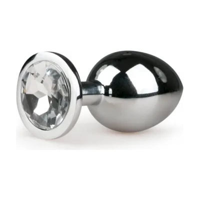 Easy Анално бижу със сребрист кристал среден