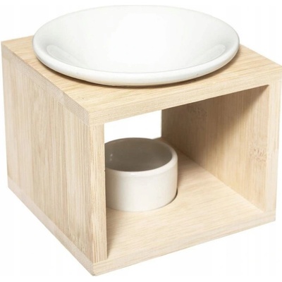 Atmosphera aroma lampa porcelán 9,5 cm drevo bielá