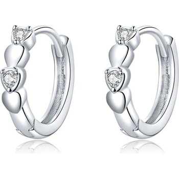 Olivie strieborné náušnice srdce 3775