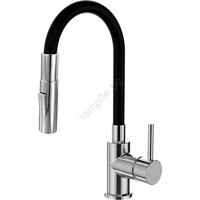 Alveus ki112111 - Смесител bea 47 см с гъвкаво рамо, хром/черен (av0113)