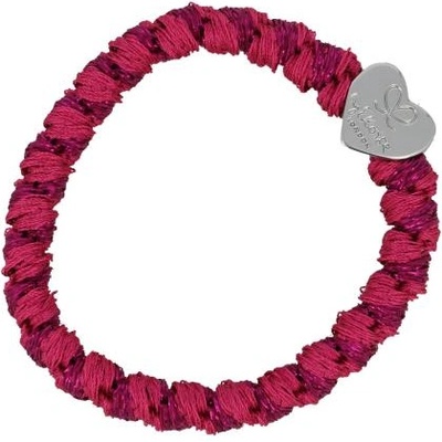 By Eloise London Woven Silver Heart гривна / ластик за коса цвят розов