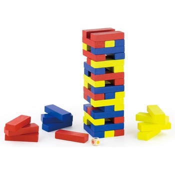 Viga Toys Цветна дженга с дървени блокчета, Viga (56215)