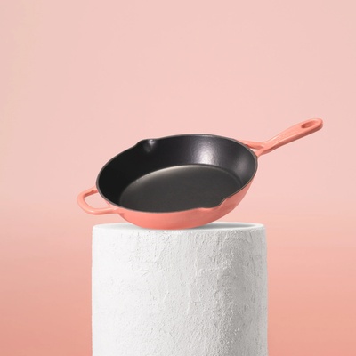 Huuust Smaltovaná litinová pánev 28 cm Pastelově oranžová