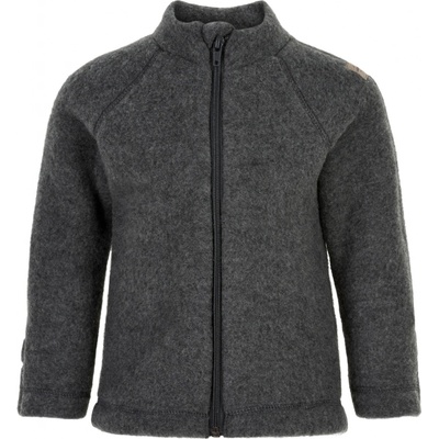 Mikk-Line dětská mikina na zip merino-fleece šedá Anthracite Melange – Zbozi.Blesk.cz