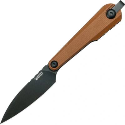 KUBEY YAG Blackwash 14C28N Blade Brown Micarta KU452C