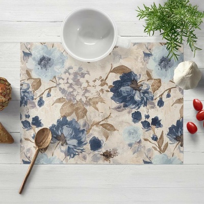 Biante prostírání Parma PM-113 Modré květiny na smetanovém 35x45 cm