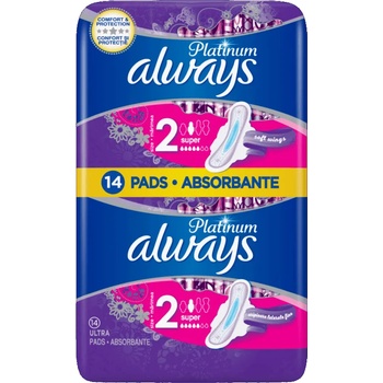 Always platinum дамски превръзки, duo super, 14 броя
