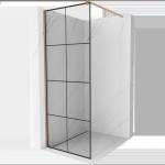 Mexen Kioto душ стена Walk-in 70 x 200 cm, черна решетка 8 mm, четкована мед - 800-070-101-65-77 (800-070-101-65-77)