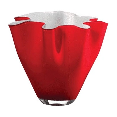 Váza WAIVA opálovo biela červená D28 cm H24 cm