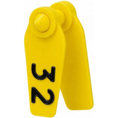 Ušní známky Primaflex s popisem 25 ks, žluté, vel. 0 varianta 26-50