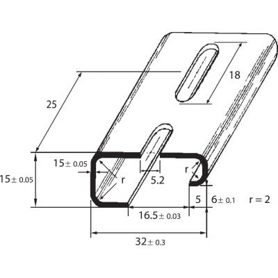 SCHMACHTL Lišta DIN G 32x15 perforovaná otvor 5,2mm pozink pasivovaná 2000mm