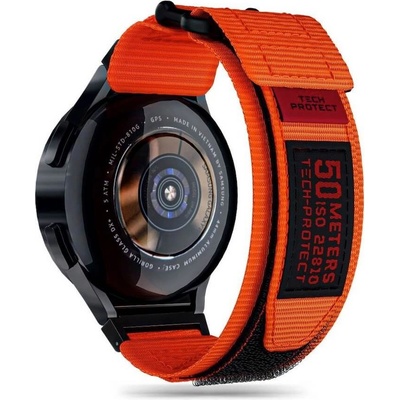 Tech-Protect Изключително здрава текстилна каишка за Samsung Galaxy Watch, Huawei Watch, Xiaomi, Garmin и други часовници с 20мм захват - Tech-Protect Scout Pro Watch Strap 20mm (оранжев) (THP2806)